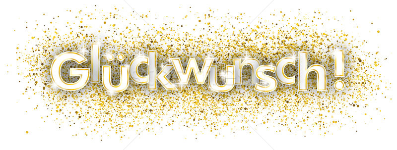 Zdjęcia stock: Złoty · konfetti · tekst · gratulacja · eps · 10