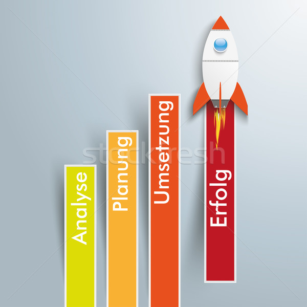 Diagram sikeres stratégia rakéta infografika szöveg Stock fotó © limbi007