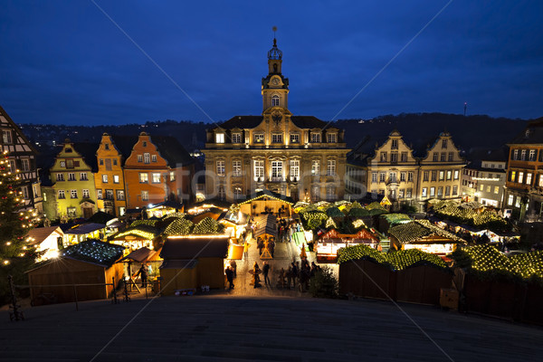Christmas Market Schwaebisch Hall Germany Stock photo © limbi007