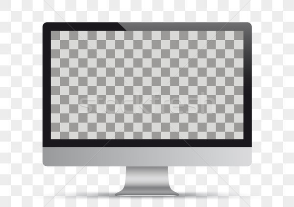 Stock photo: Black PC Monitor Mockup Transparent