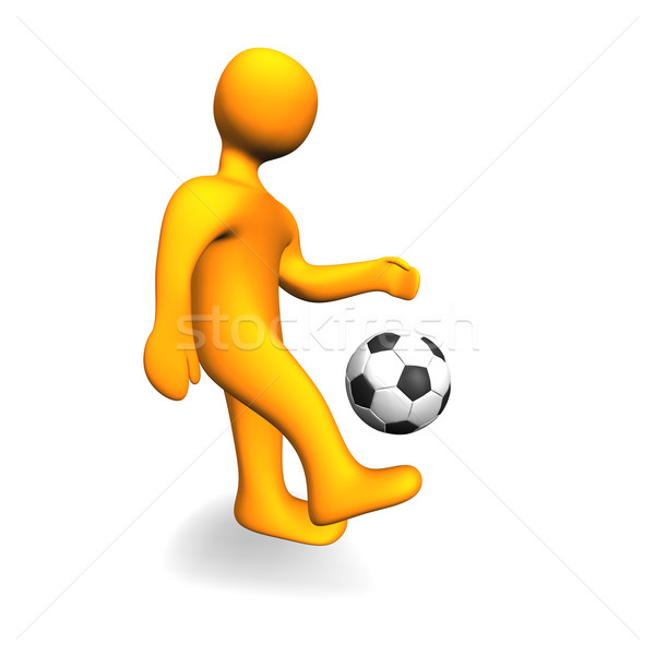 Insan futbol topu 3D 3d illustration insansı Stok fotoğraf © limbi007