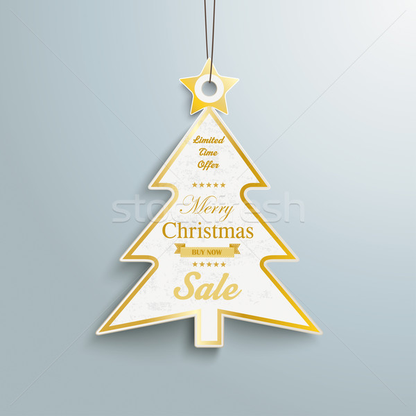Price Sticker Golden Christmas Tree Stock photo © limbi007
