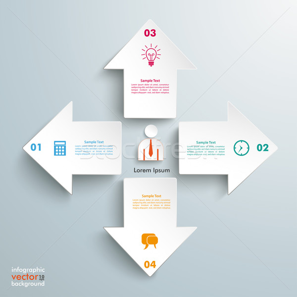 4 Arrows All Directions Infographic Stock photo © limbi007