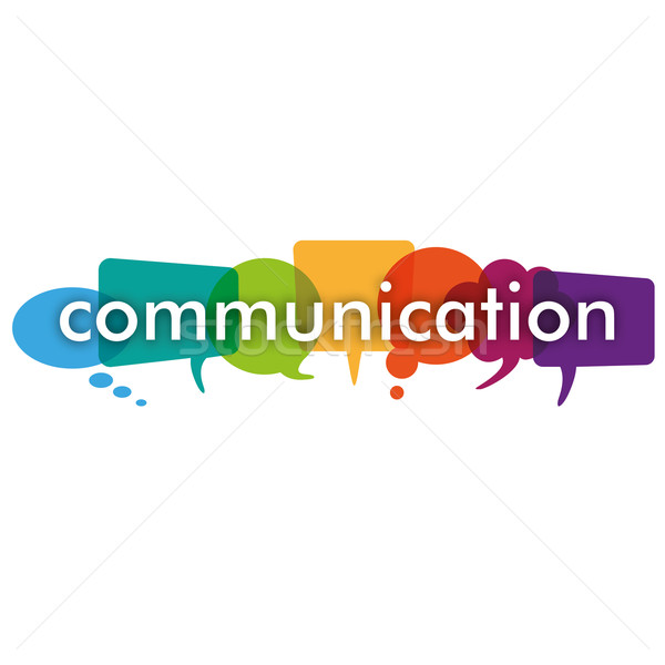 [[stock_photo]]: Tête · communication · bulles · blanche