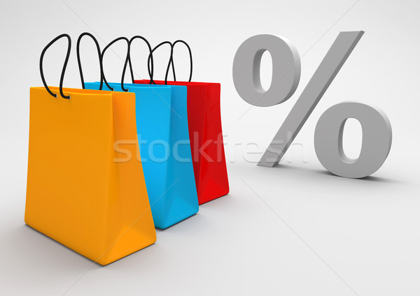 Colorful Shopping Bags Percent Stock photo © limbi007