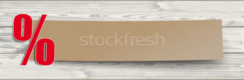 Cardboard Paper Banner Red Percent White Wood Stock photo © limbi007