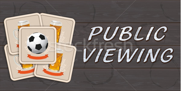 Donkere hout bier voetbal openbare banner Stockfoto © limbi007