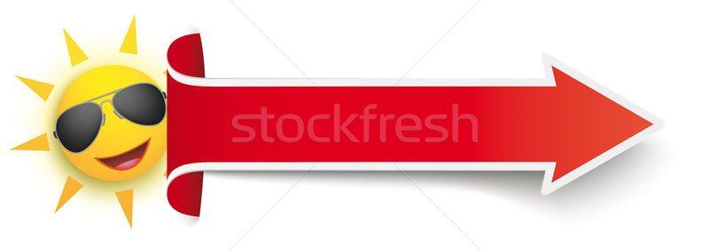 Long Red Covert Arrow Sun Sunglasses Stock photo © limbi007