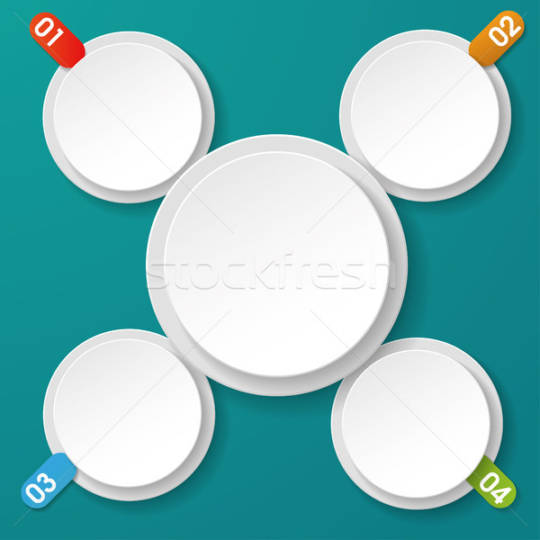 Four Info Labels With Numbers Circle Green Background Stock photo © limbi007