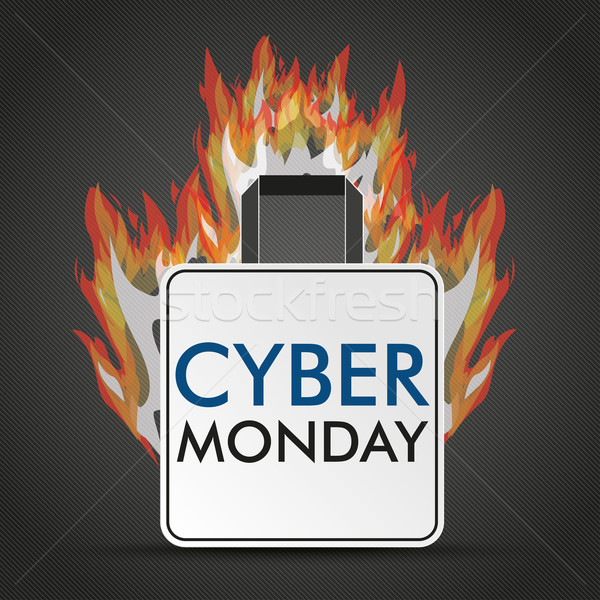 Shopping Bag Cyber Monday Fire Stock photo © limbi007