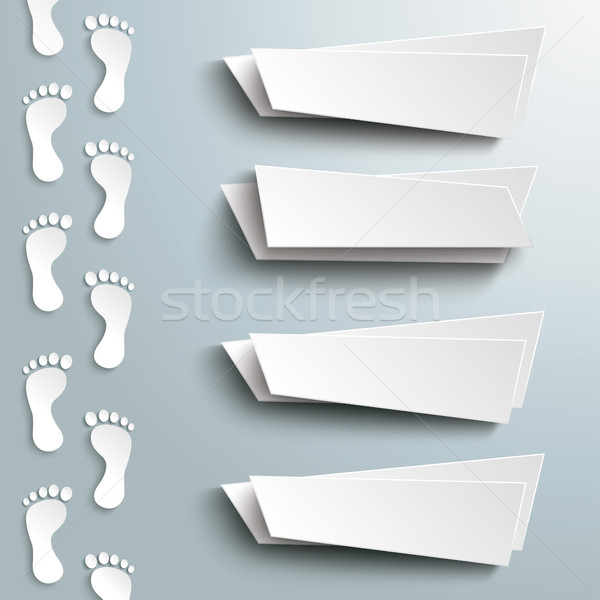 White Feetprint Track 4 Abstract Banners Stock photo © limbi007