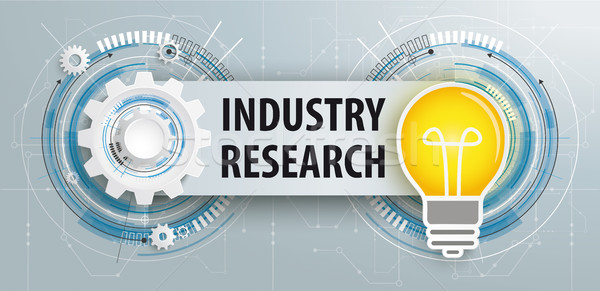 Gear Bulb Circuit Board Banner Industry Research Stock photo © limbi007