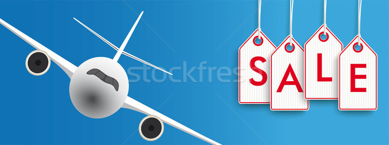Hanging Price Stickers Flights Jet Sale Header Stock photo © limbi007