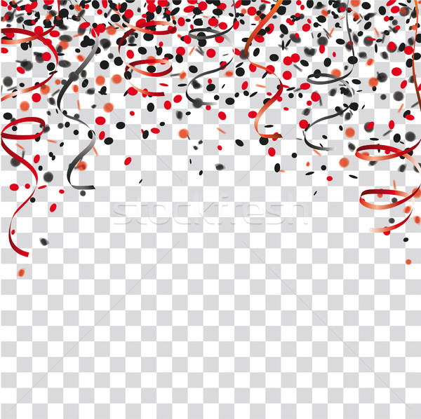 Red Black Confetti Garlands Transparent Background Stock photo © limbi007