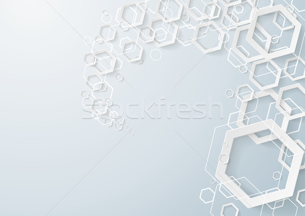 Stock photo: White Hexagons Dust