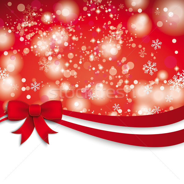 Christmas Red Ribbon Flyer Stock photo © limbi007