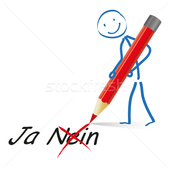 Rood pen ja geen potlood tekst Stockfoto © limbi007