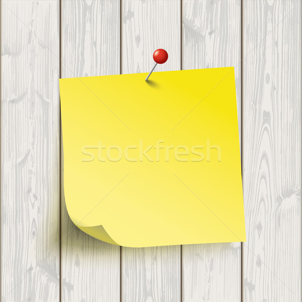 Wooden Board Yellow Sticker Thumbtack Stock photo © limbi007