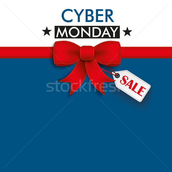 Red Ribbon Cyber Monday Shopmark Stock photo © limbi007