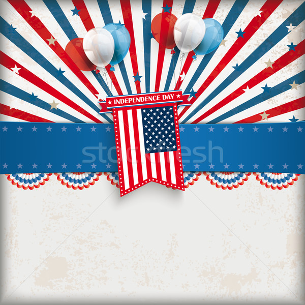 Independence Day retro Sun Balloons USA Flag Stock photo © limbi007