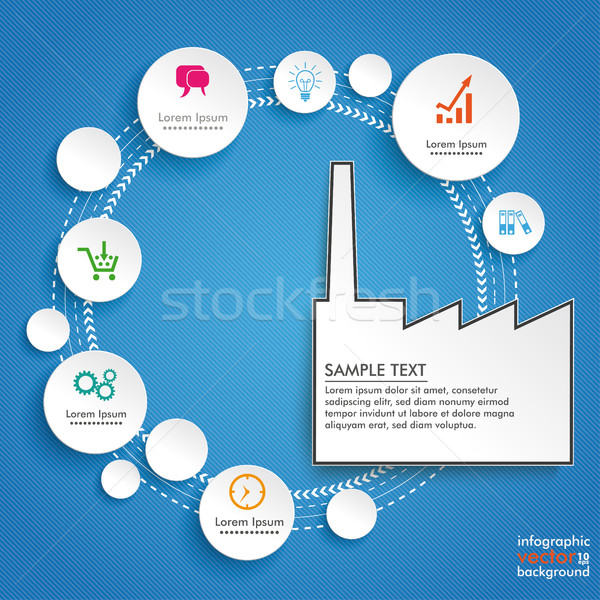 Circles Cycle Industry Blue Infographic Stock photo © limbi007
