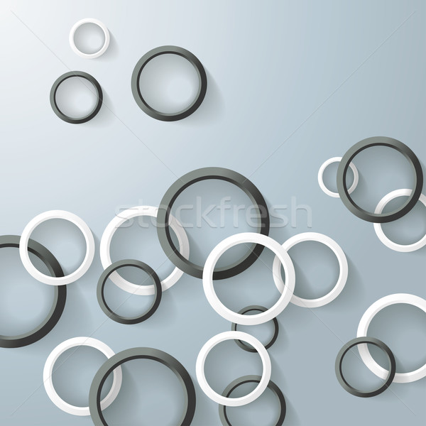 Résumé anneaux bulles blanc noir trois blanche Photo stock © limbi007