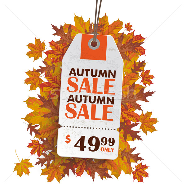 White Price Sticker Herbst Angebot Stock photo © limbi007