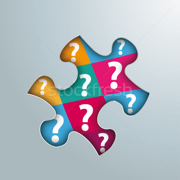 Puzzle lyuk kérdések kérdőjelek szürke eps Stock fotó © limbi007