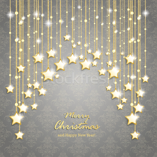 Gouden · christmas · sterren · gordijn · grijs · ornamenten - vector ... Gouden · christmas · sterren · gordijn · grijs · ornamenten - vector ...
