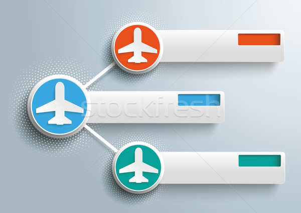 Infographic 3 Network Circles Halftone Jets Stock photo © limbi007