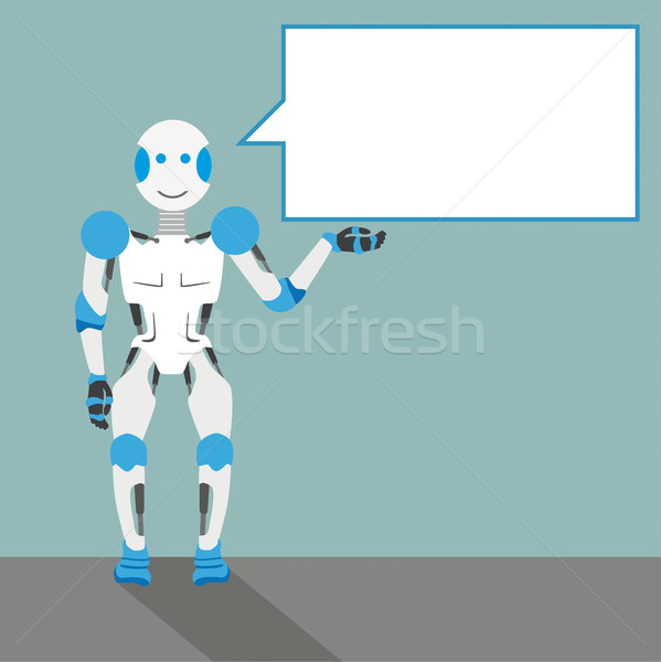 Cartoon Robot Speech Bubble Stock photo © limbi007