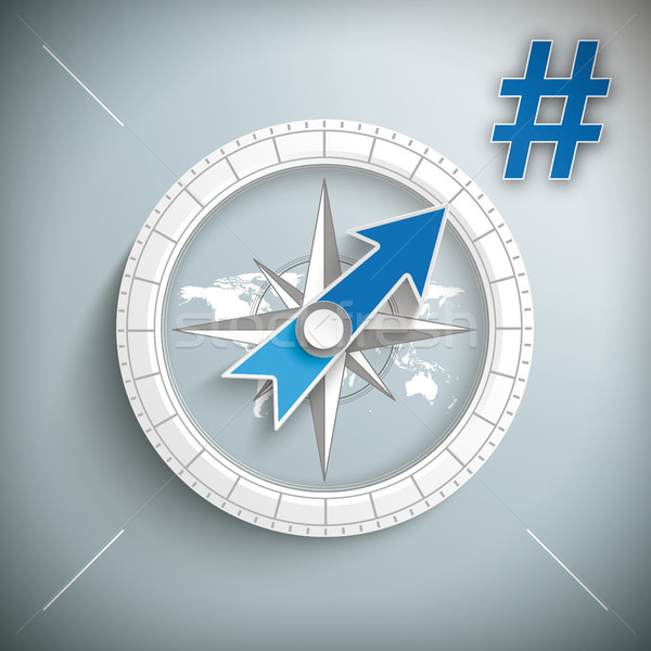 Compass Hashtag Stock photo © limbi007