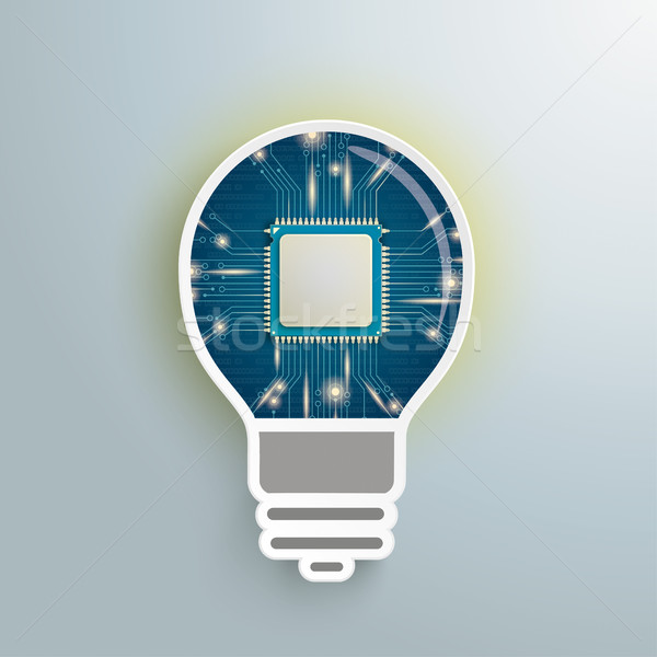 Digital Idea Bulb Microchip Stock photo © limbi007