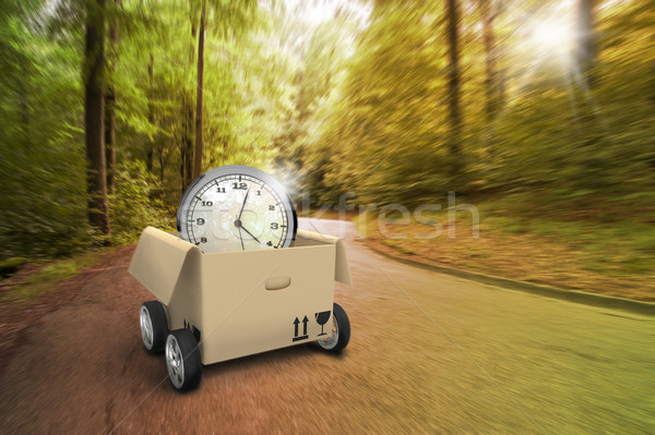 Driving Moving Box With Watch In The Forest Stock photo © limbi007