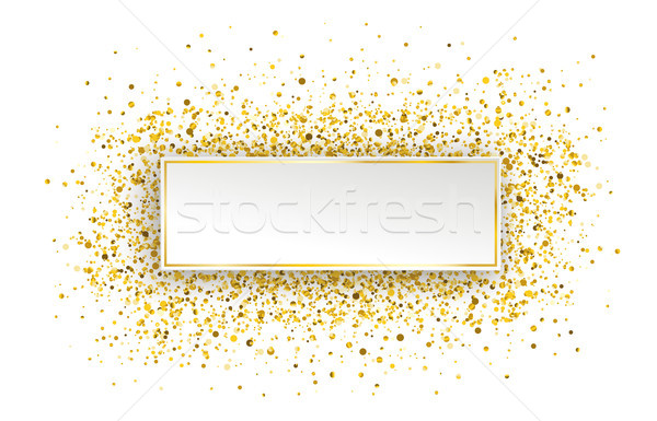 Arany papír konfetti részecskék csillámlás fehér Stock fotó © limbi007