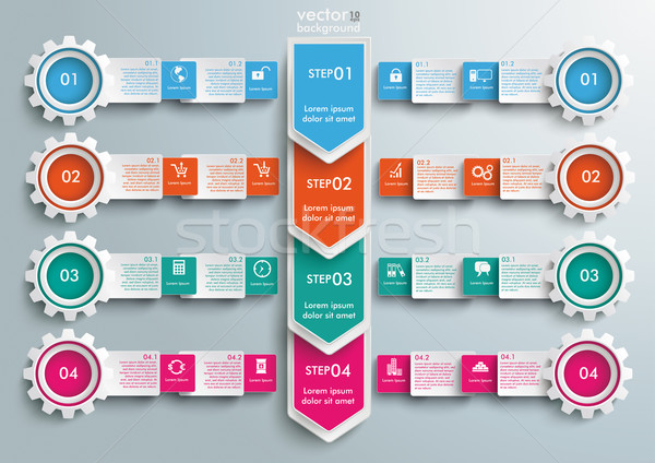 Foto d'archivio: Attrezzi · frecce · grande · infografica · grigio