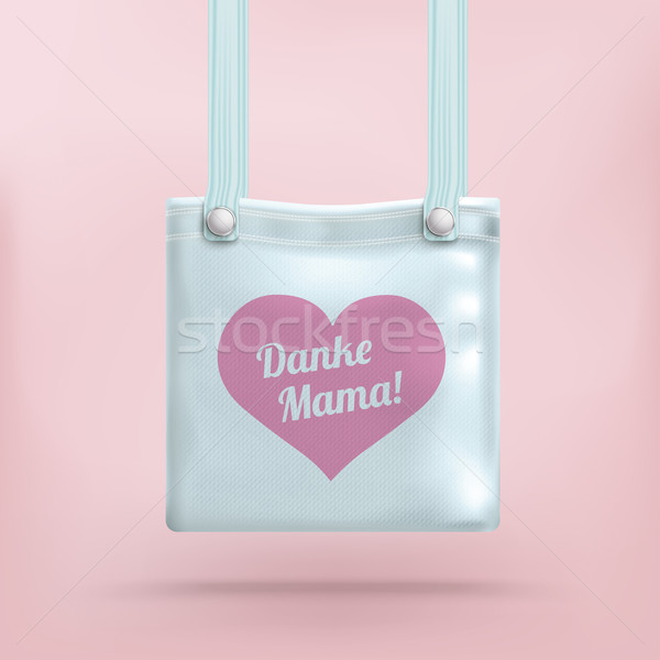 Foto stock: Bolso · bolsa · rosa · corazón · mamá · texto