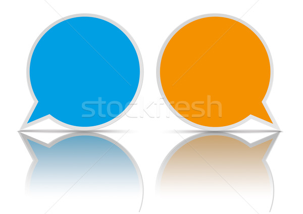 2 Round Speech Bubbles  Stock photo © limbi007