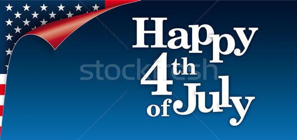 Stock photo: Scrolled Corner USA Flag Happy 4th Of July