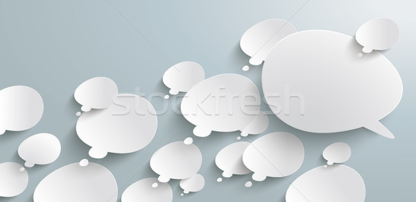 Bevel Thought Bubbles Refutation Header Infographic Stock photo © limbi007