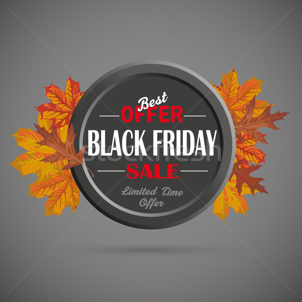 Stock foto: Black · friday · Ring · Laub · decken · dunkel · eps