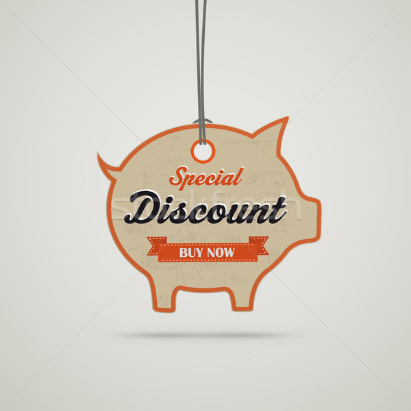 Vintage Piggy Bank Price Sticker Stock photo © limbi007