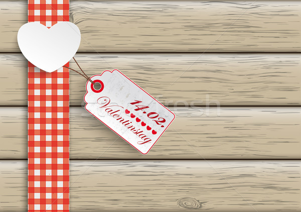 Towel Wood Hearts Price Sticker Valentinstag Stock photo © limbi007