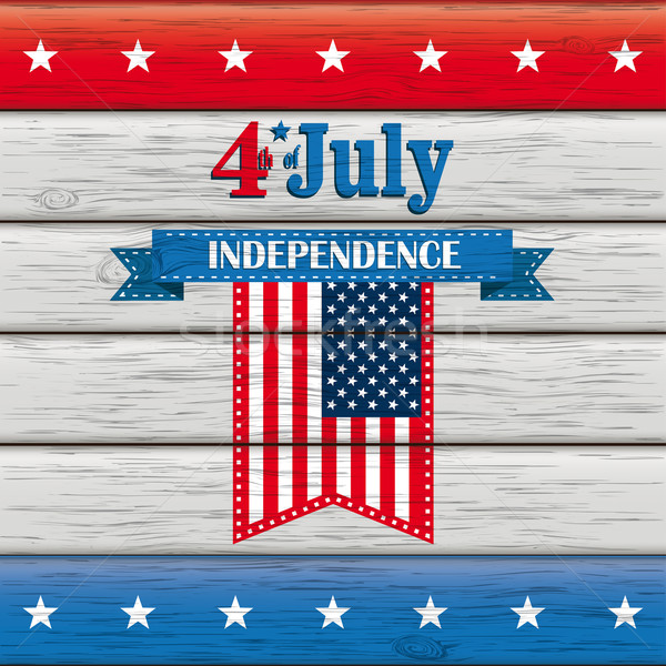 4th of July Wood US-Flag Stock photo © limbi007
