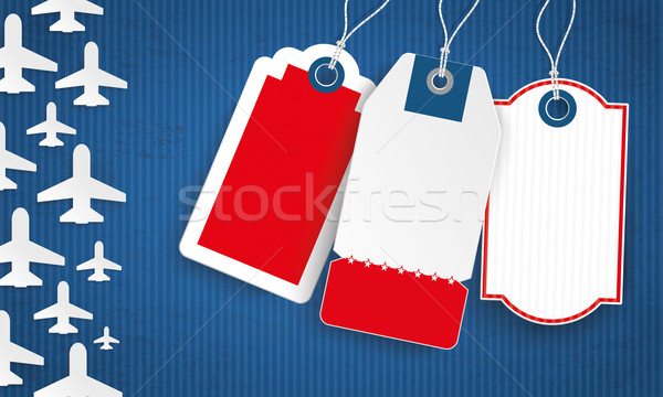 Stock photo: Blue Vintage Cover Frame US Flag 3 Price Stickers