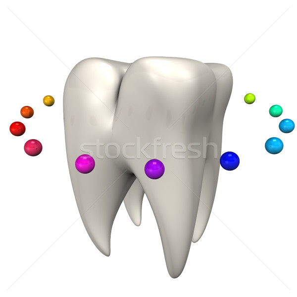 Zdjęcia stock: Czyste · zębów · biały · kolorowy · kule · streszczenie