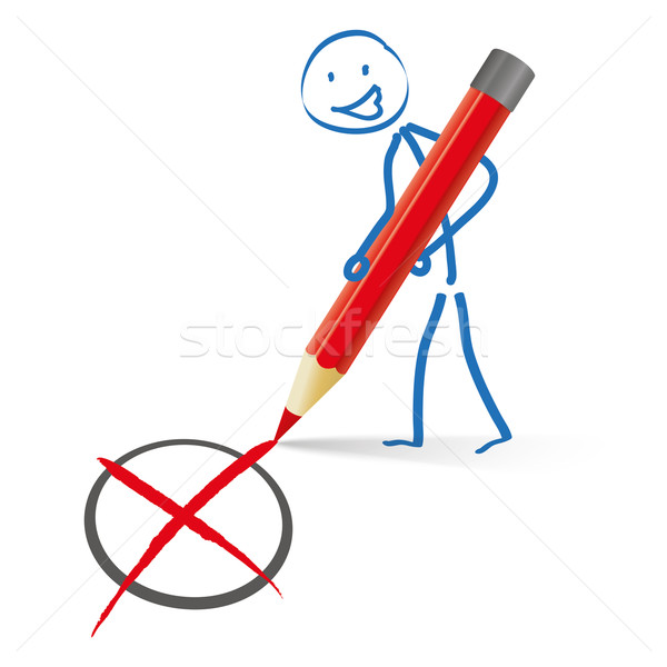 Stickman Red Pen Vote Stock photo © limbi007