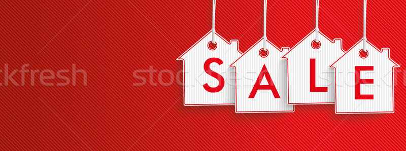 Stock photo: Hanging House Price Stickers Sale Header