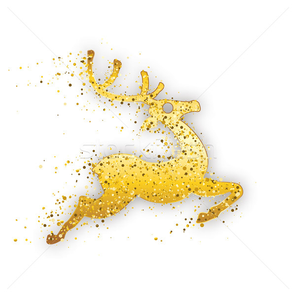 Golden Particles Reindeer Stock photo © limbi007