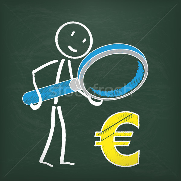 Blackboard Stickman Loupe Euro Stock photo © limbi007